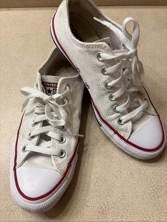 Converse Shoes - Converse Low Top Sneakers in White with Red Stripe